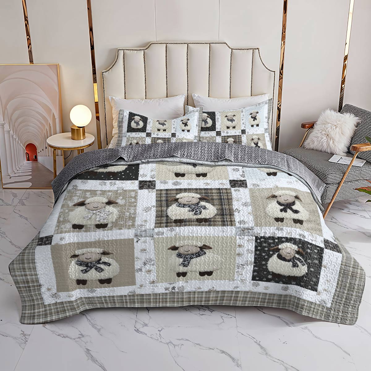 Shineful All Season Quilt 3-Piece Set - Winter Sheep