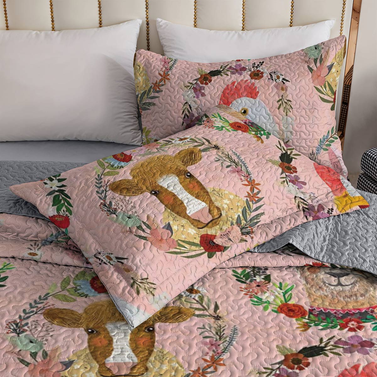 Shineful All Season Quilt 3-Piece Set Floral Farm