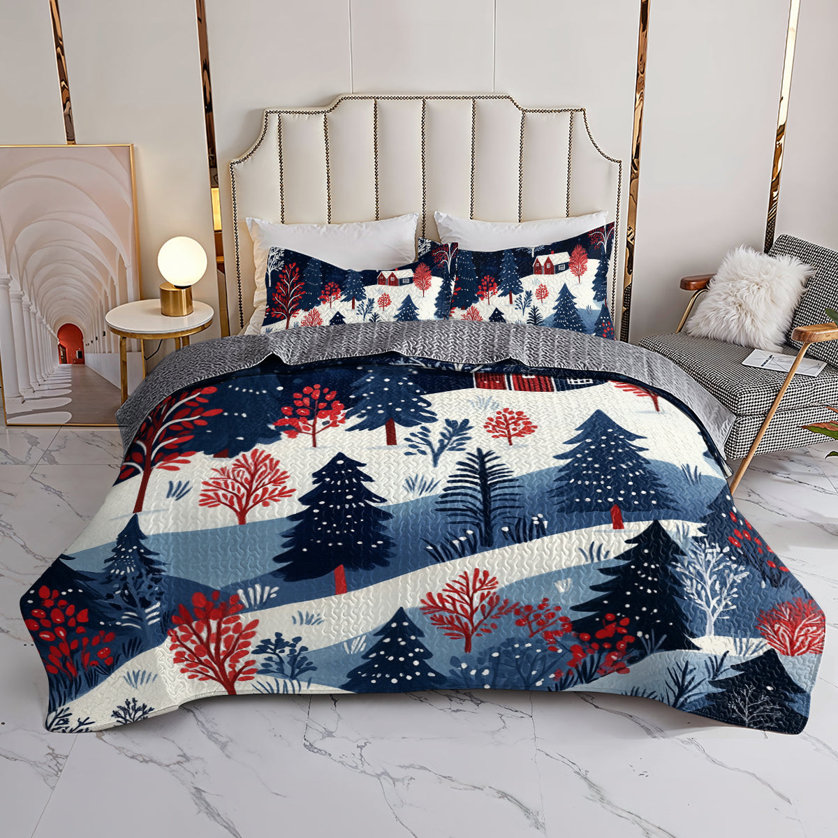 Shineful All Season Quilt 3-Piece Set - Scandinavian Winter Wonderland