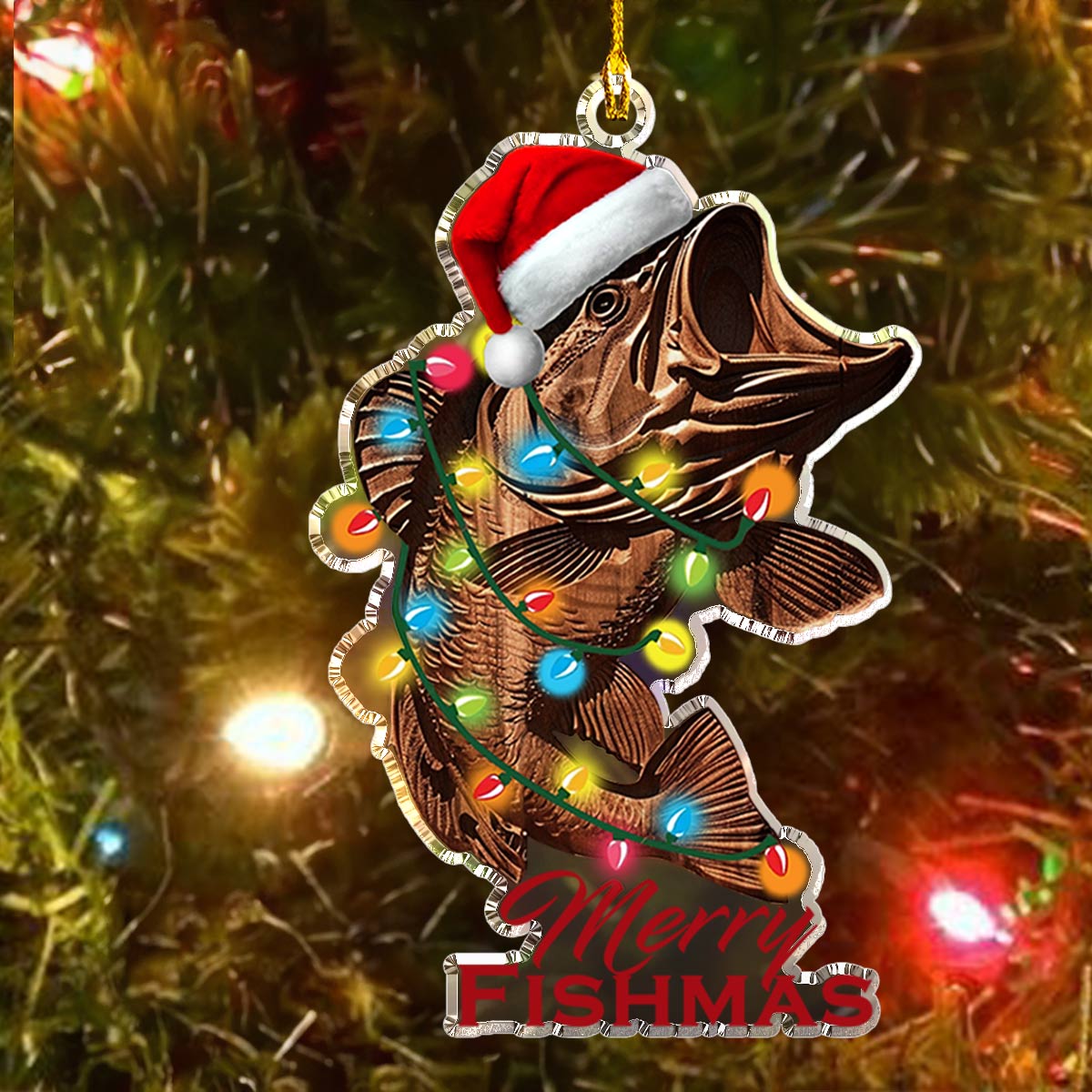 Shineful 2D Acrylic Ornament Stunning Merry Fishmas