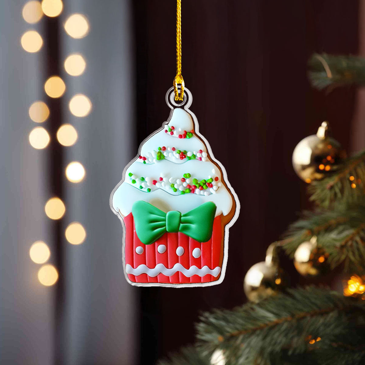 Shineful 2D Acrylic Ornament Festive Cake Bliss