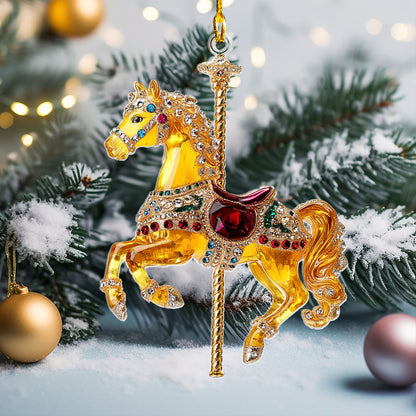 Shineful 2D Acrylic Ornament Crystal Carousel Horse