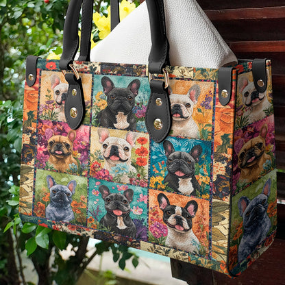 Shineful Leather Bag French Bulldog Garden