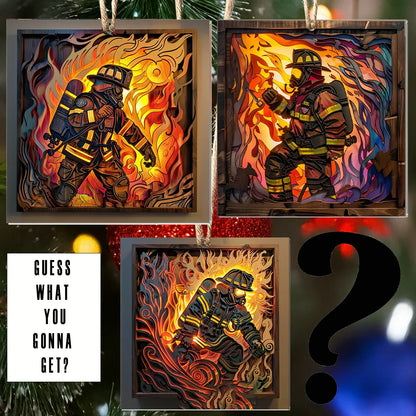 Shineful Acrylic Ornament Firefighter : First Responder Flask Set