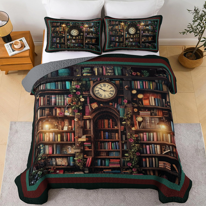 Shineful All Season Quilt 3-Piece Set - Timeless Library Dream