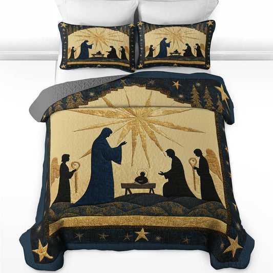 Shineful All Season Quilt 3-Piece Set - Holy Night Nativity