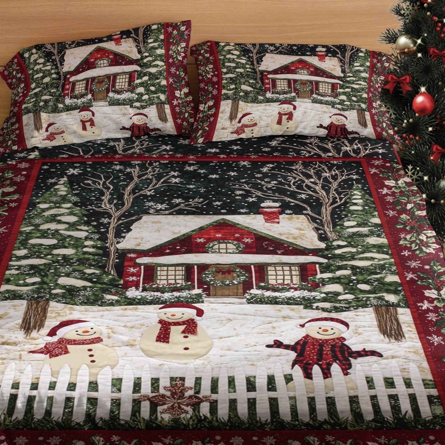 Shineful 4-Piece Bed Sheet Set Festive Frolic