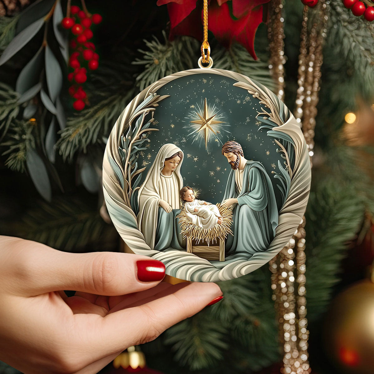 Shineful 2D Acrylic Ornament - Divine Silent Night Nativity