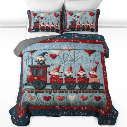 Shineful All Season Quilt 3-Piece Set Valentine's Gnome Express