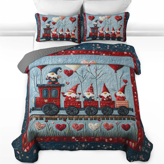 Shineful All Season Quilt 3-teiliges Set Valentinstag Gnome Express