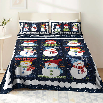 Shineful 4-Piece Bed Sheet Set Christmas Frosty Fun Snowman