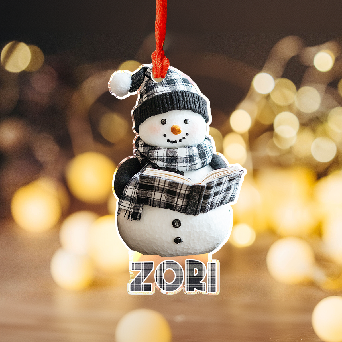 Shineful 2D Acrylic Ornament Bookish Snowman Charm