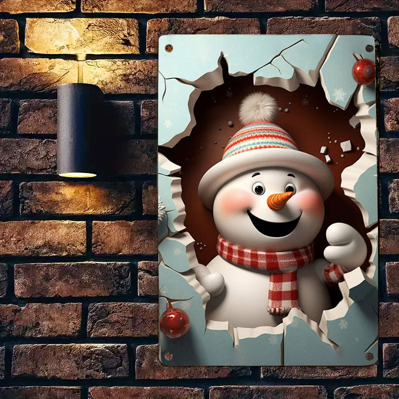 Shineful 2D Metal Sign Cute Snowman