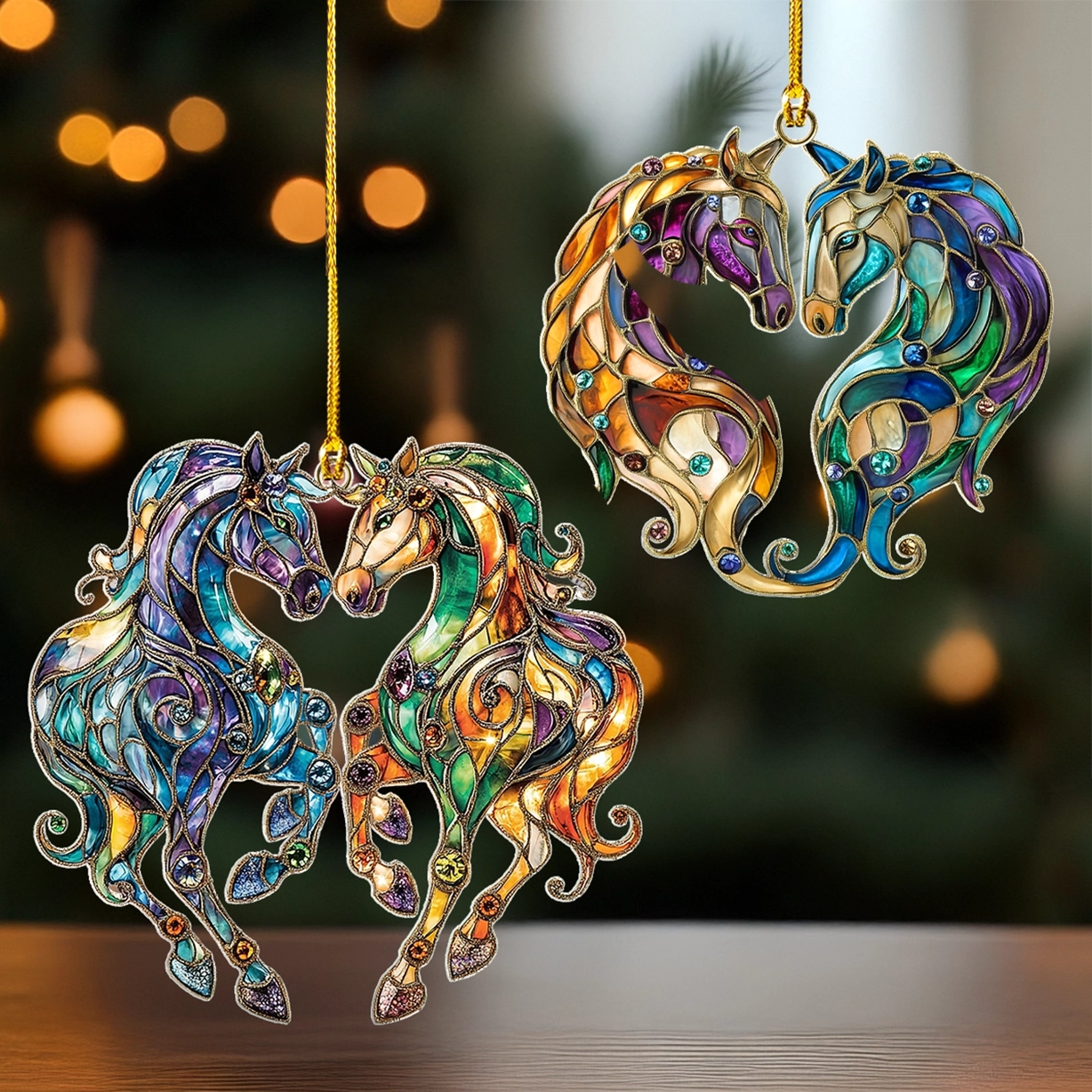 Shineful 2D Acrylic Ornament - Enchanted Horse Duo