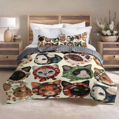 Shineful All Season Quilt 3-Piece Set Cat-tastic Collection