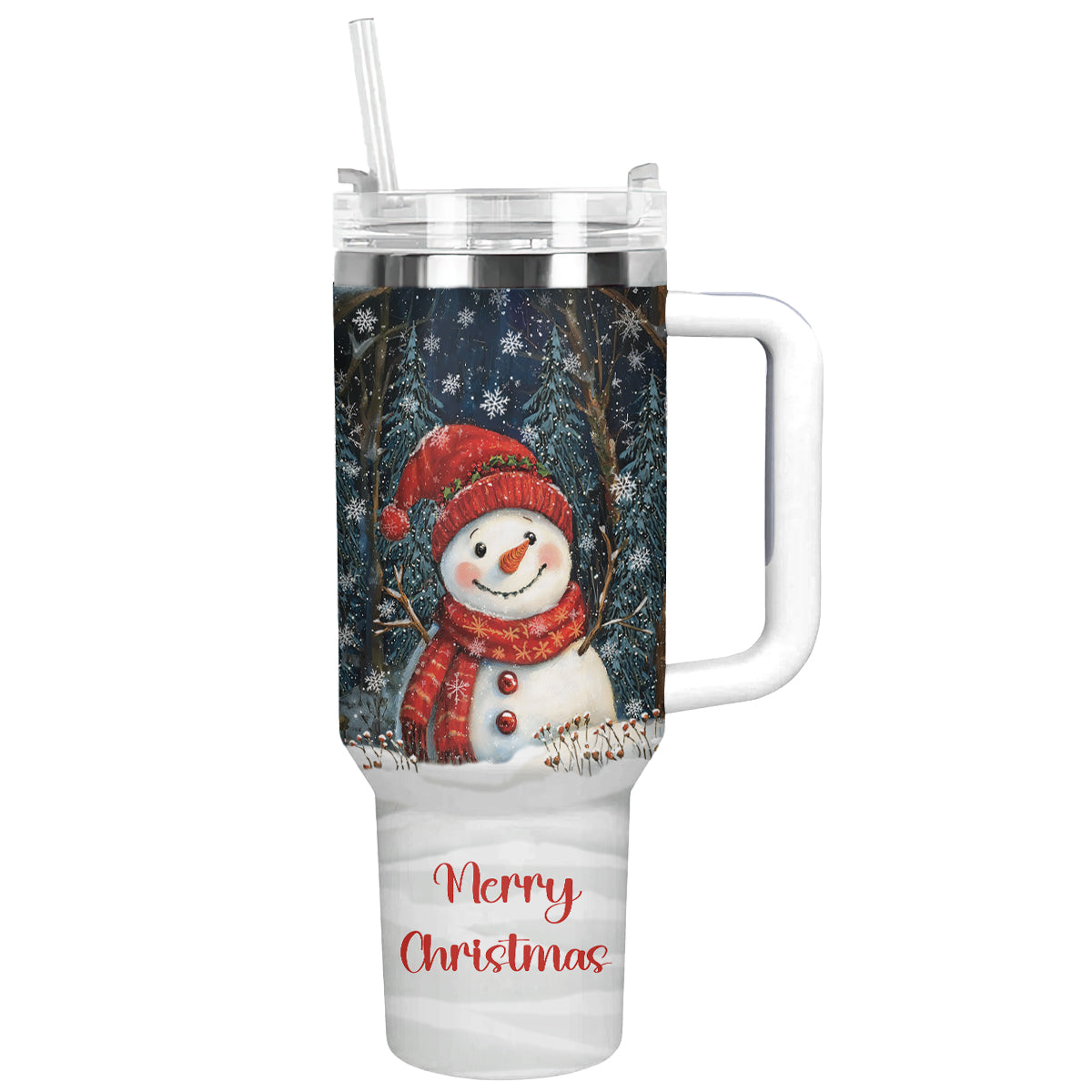 Bonhomme de neige de la forêt d'hiver Shineful Tumbler