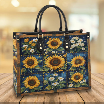 Shineful Leather Bag Galaxy Sunflower Blocks