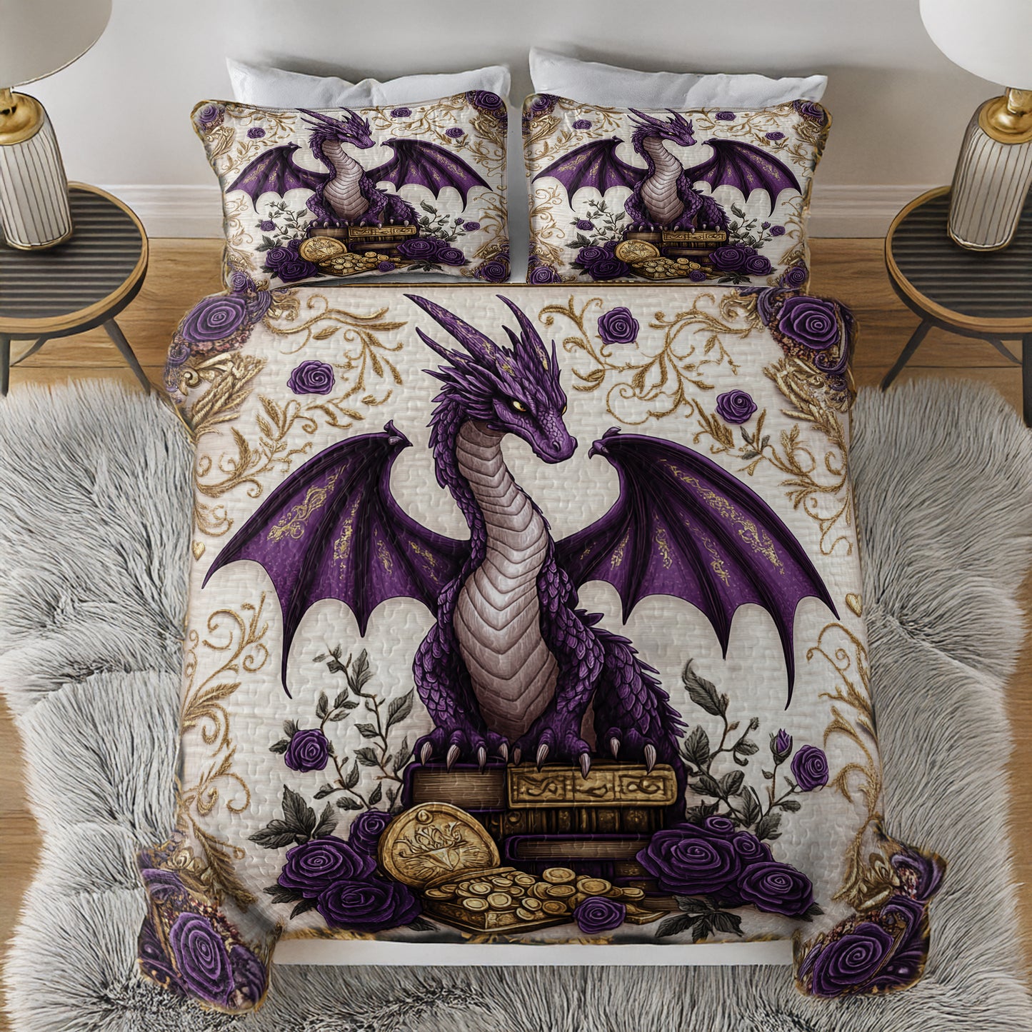 Shineful All Season Quilt 3-Piece Set Dragon's Treasure