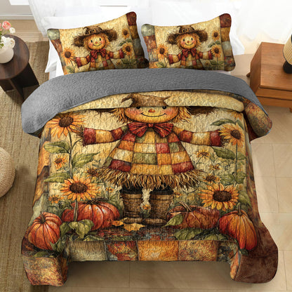 Shineful All Season Quilt 3-Piece Set Sunflower Scarecrow