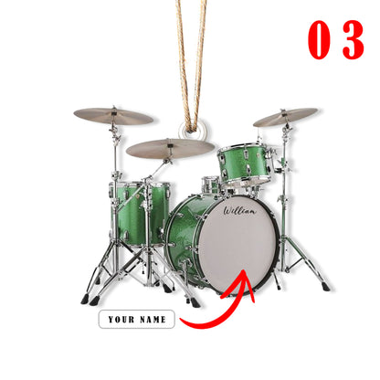 Shineful Personalized 2D Acrylic Ornament - Drum Set Christmas