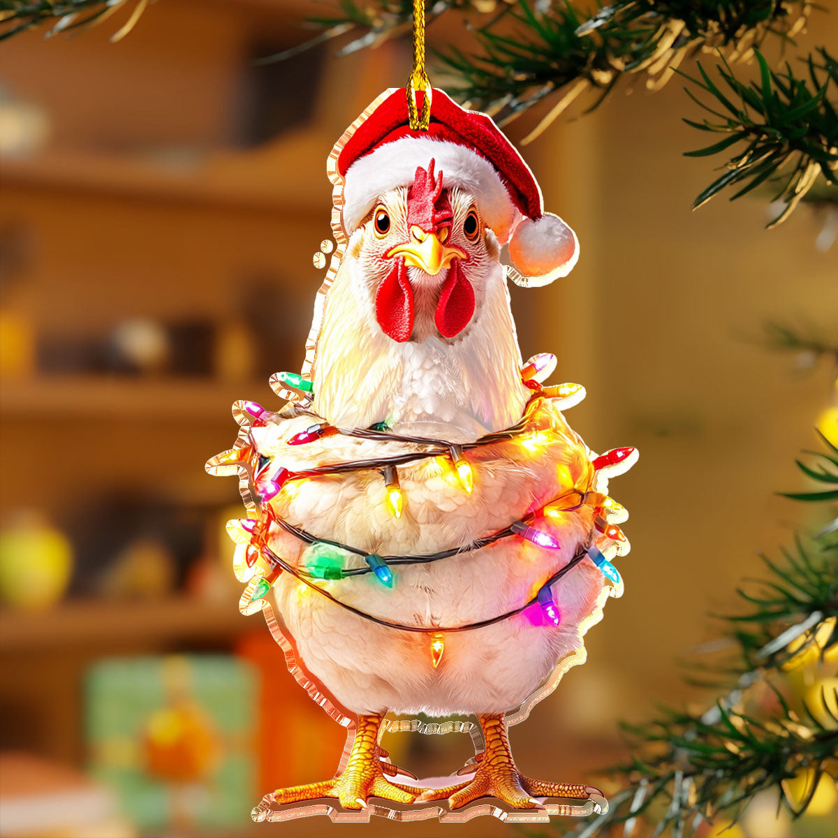 Shineful Acrylic Ornament Christmas Chicken