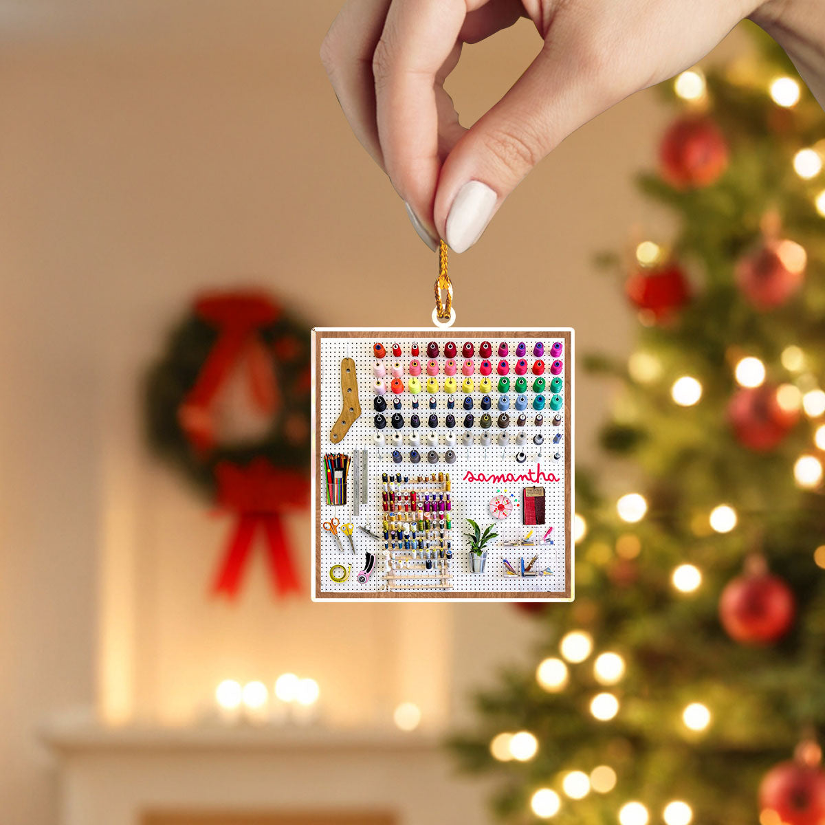 Shineful Personalized 2D Acrylic Ornament  Sewing Dreams