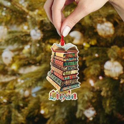 Shineful Personalized 2D Acrylic Ornament Whimsical Patterned Book