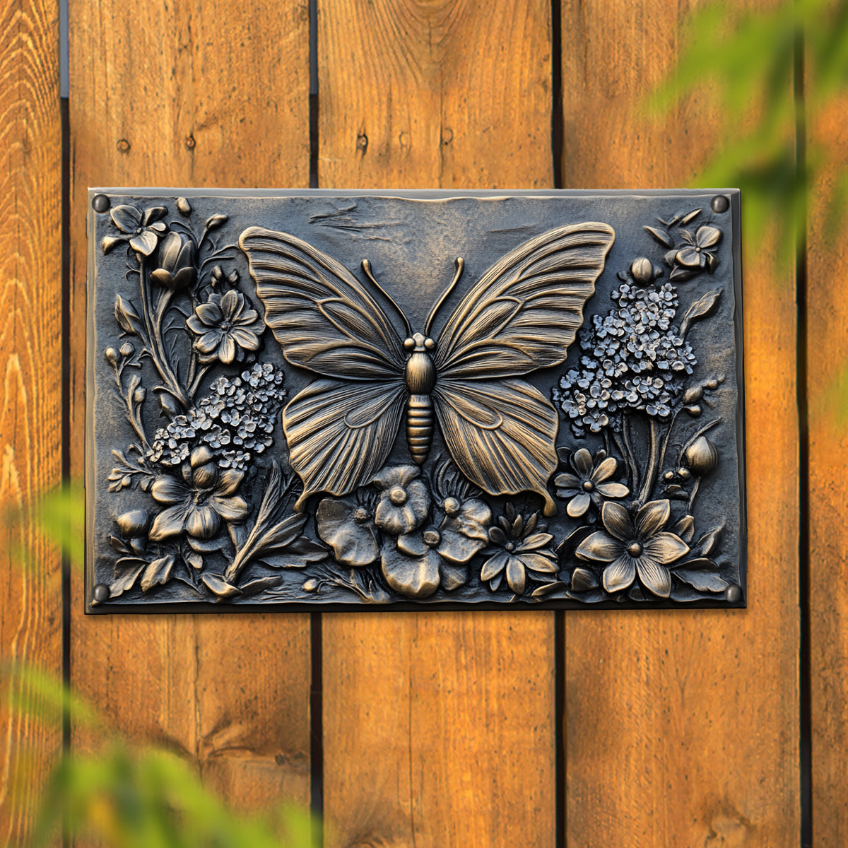 Shineful 2D Metal Sign Floral Butterfly