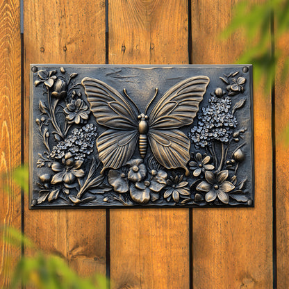 Shineful 2D Metal Sign Floral Butterfly