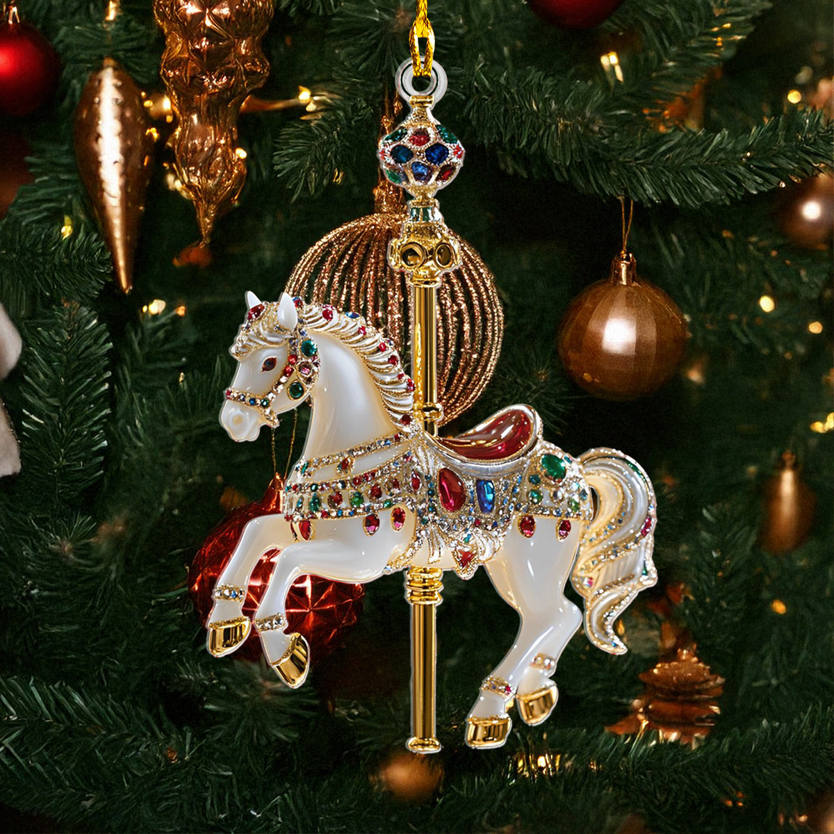 Shineful 2D Acrylic Ornament Crystal Carousel Horse