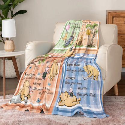 Shineful Fleece Blanket Winnie the Pooh Patchwork Bliss