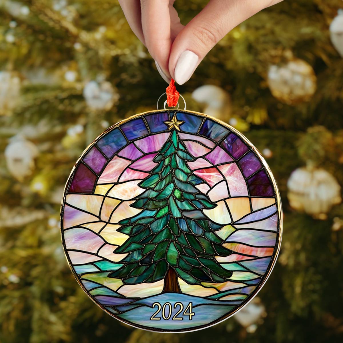 Shineful 2D Acrylic Ornament Vintage Christmas Tree