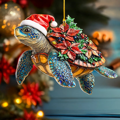 Shineful 2D Acrylic Ornament Festive Sea Turtle Spirit