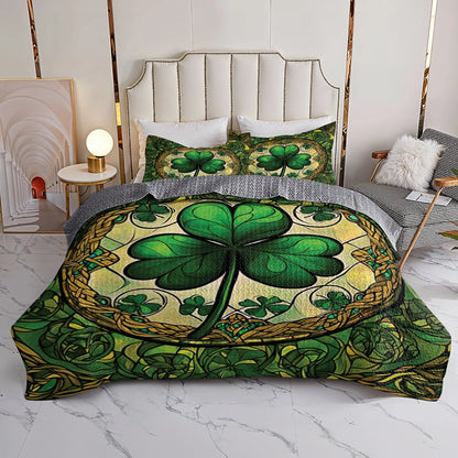 Shineful All Season Quilt 3-Piece Set - Celtic Shamrock Serenity