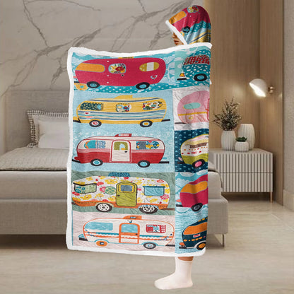 Shineful Wearable Hooded Blanket - Vintage Camper