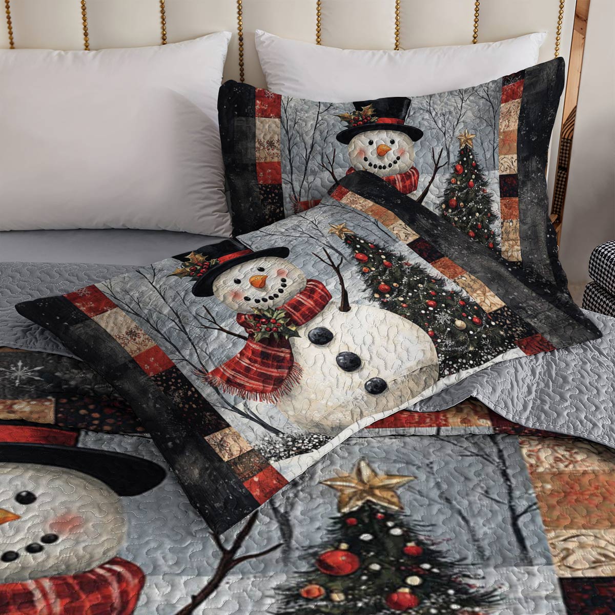 Shineful All Season Quilt 3-teiliges Set Jolly Snowman 