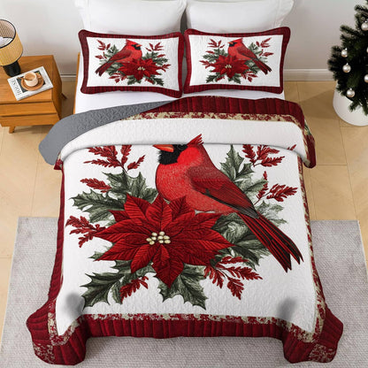 Shineful All Season Quilt 3-Piece Set Gentle Cardinal