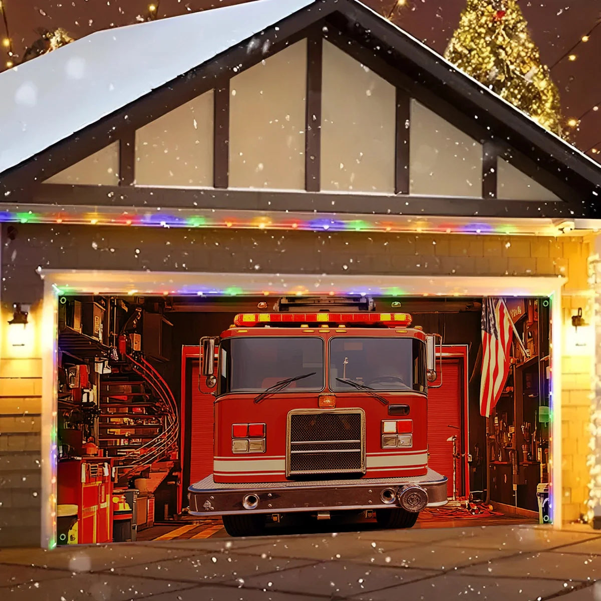 Shineful Garage Door Banner Decoration - Firefighter Station Glory