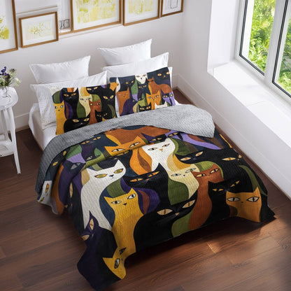 Shineful All Season Quilt 3-Piece Set Cattitude