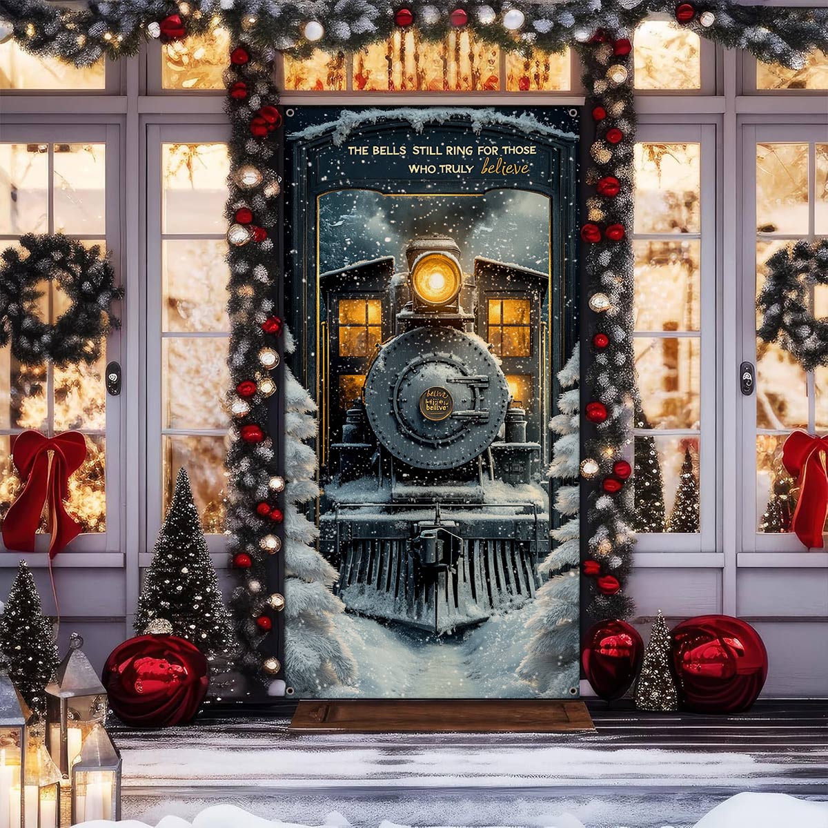 Shineful Door Cover - Christmas Train