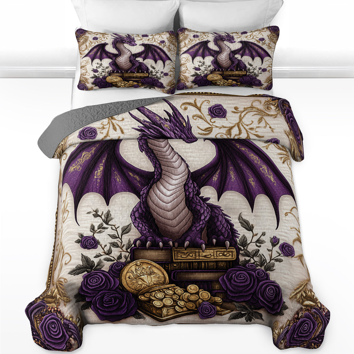 Shineful All Season Quilt 3-Piece Set Dragon's Treasure