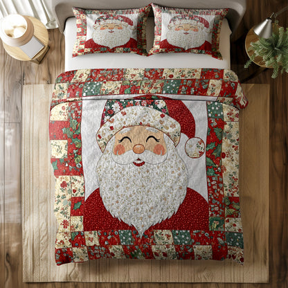 Shineful All Season Quilt 3-teiliges Set Weihnachtsmann Patchwork