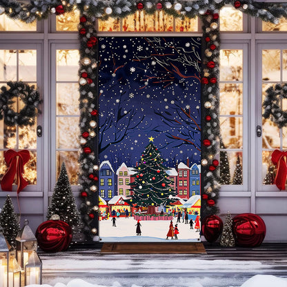 Shineful Door Cover - Christmas Market