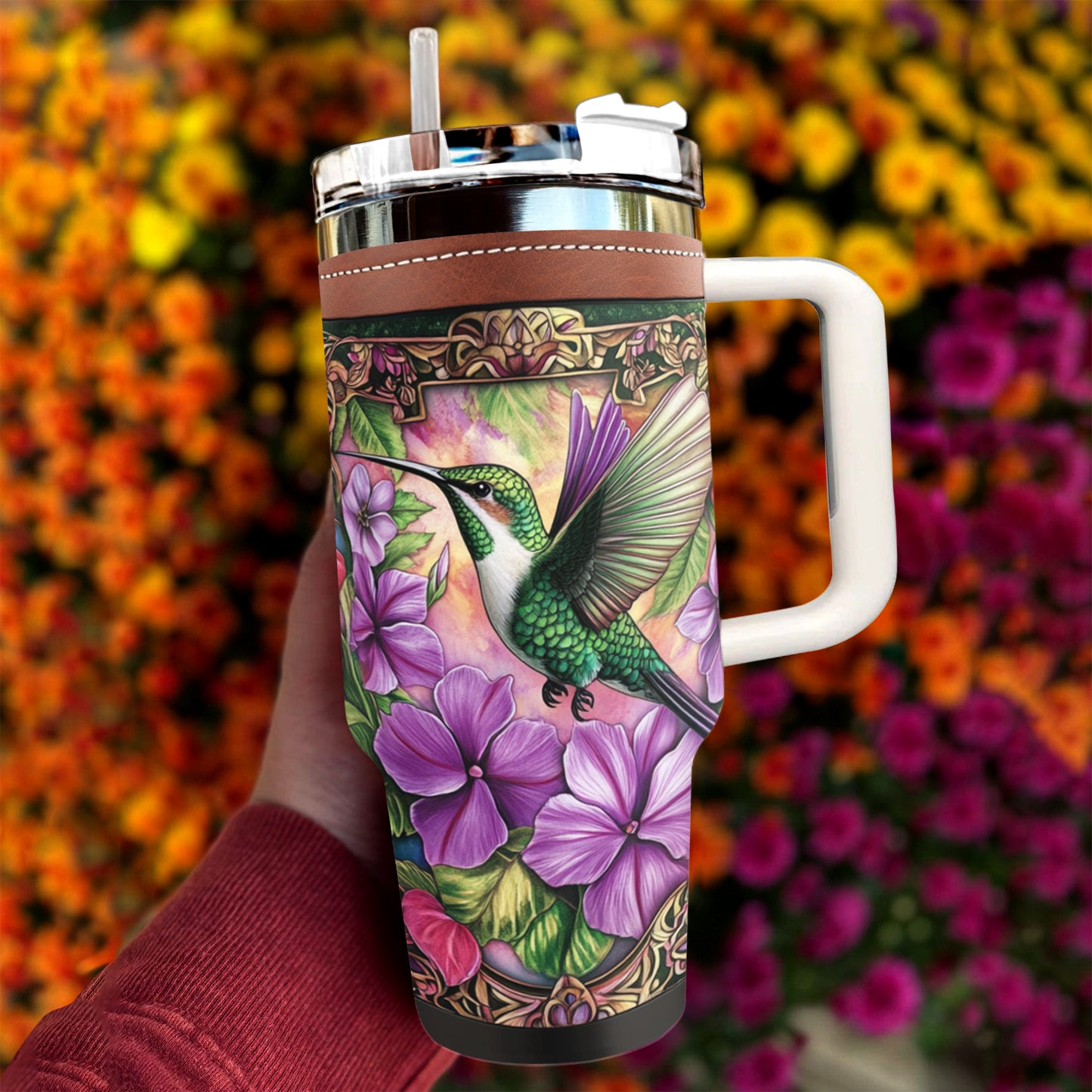 Shineful Tumbler Floral Hummingbird Stainless Steel