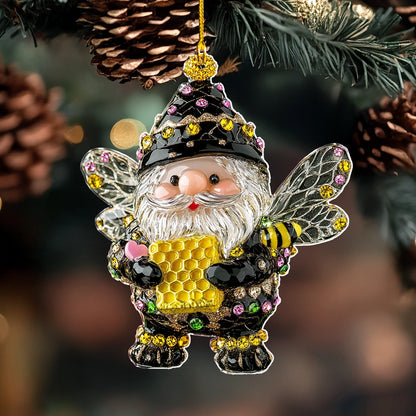 Shineful 2D Acrylic Ornament Bee Santa Festive Buzz of Joy