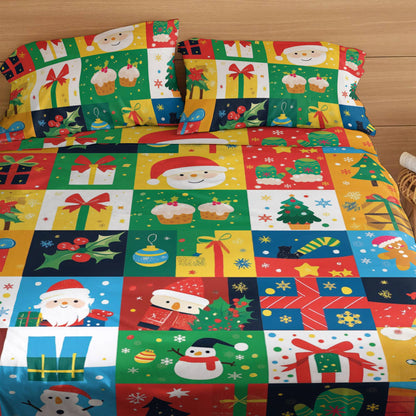 Shineful 4-Piece Bed Sheet Set Festive Joy