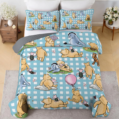 Shineful All Season Quilt 3-Piece Set Winnie the Pooh Picnic