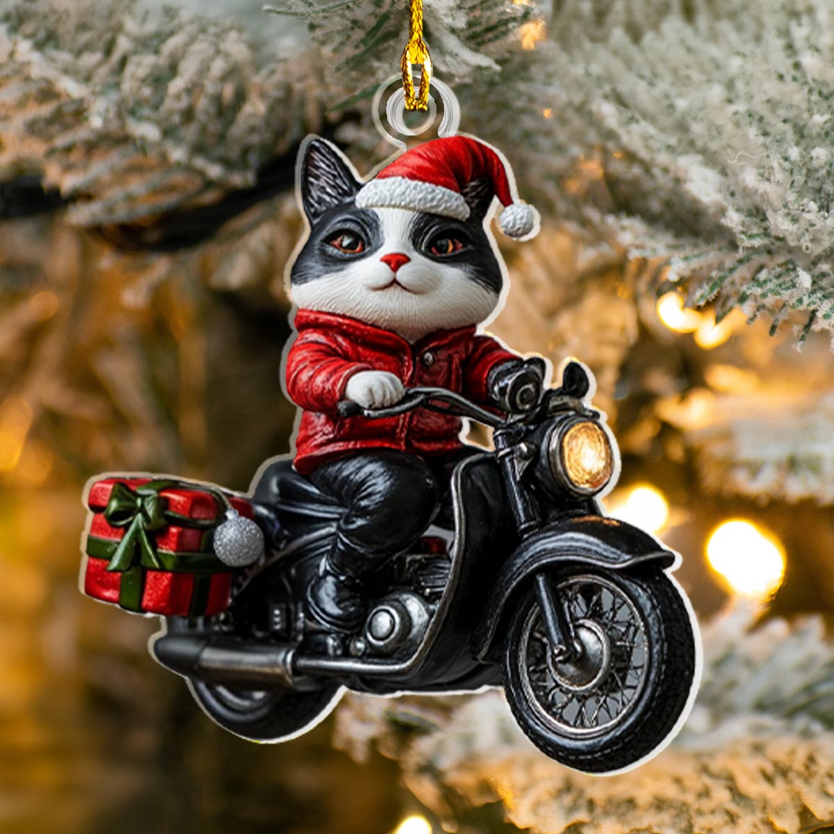 Shineful Acrylic Ornament Motorcycle Cat