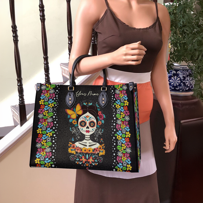 Shineful Leather Bag Floral Skull Celebration