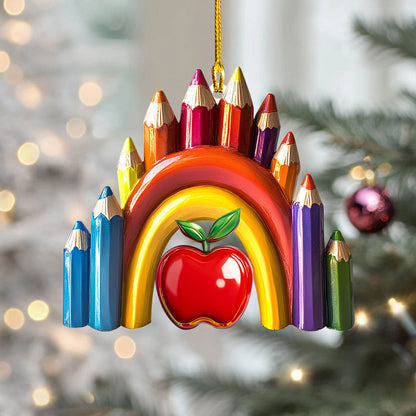 Shineful 2D Acrylic Ornament - Teacher's Rainbow Bloom